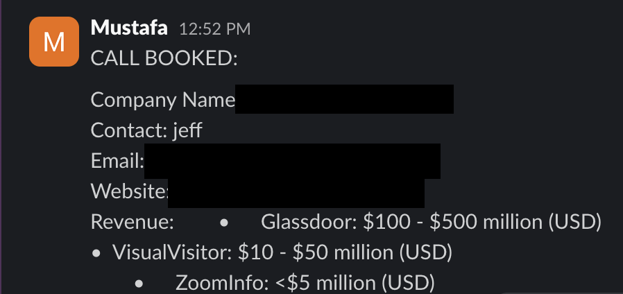 Protected booked-call notification 1