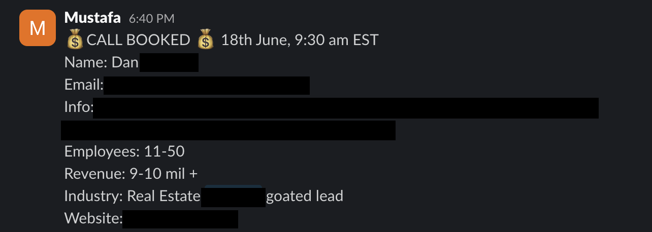 Protected booked-call notification 8