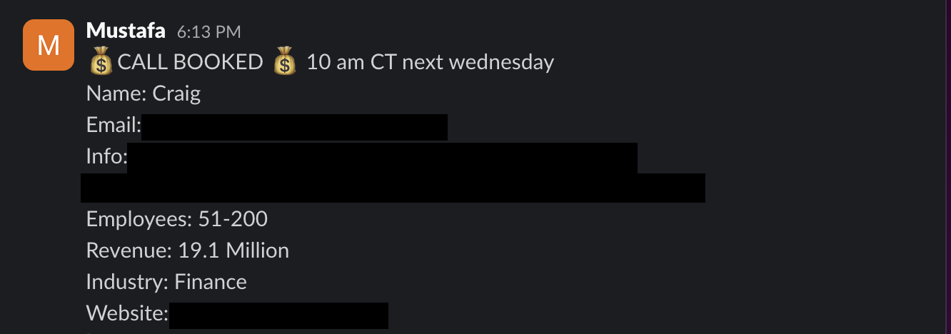 Protected booked-call notification 9