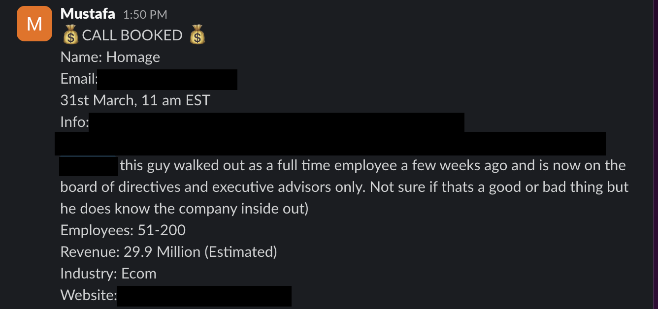 Protected booked-call notification 11