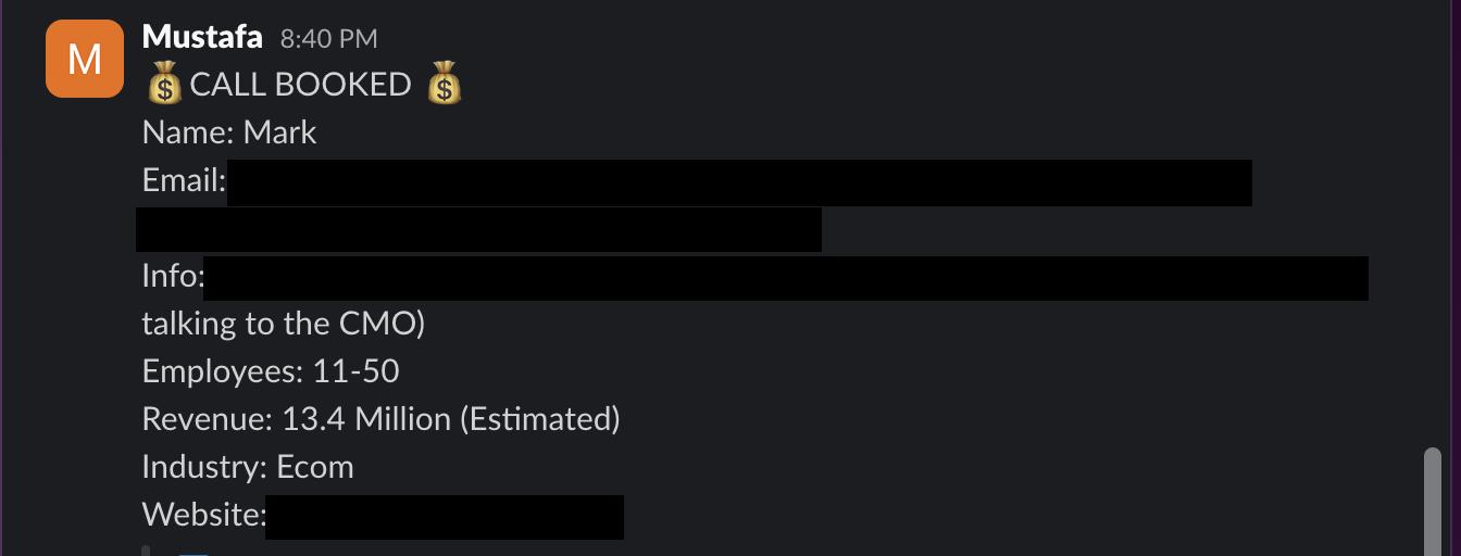 Protected booked-call notification 12
