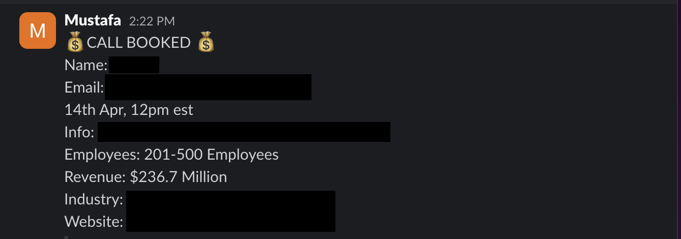 Protected booked-call notification 13
