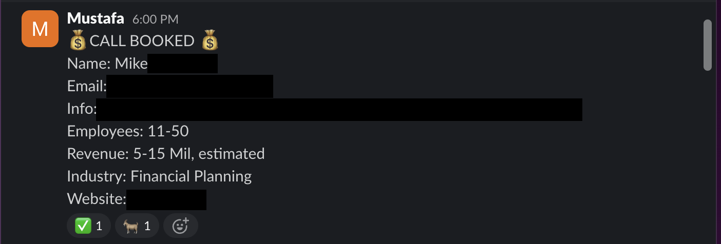 Protected booked-call notification 15