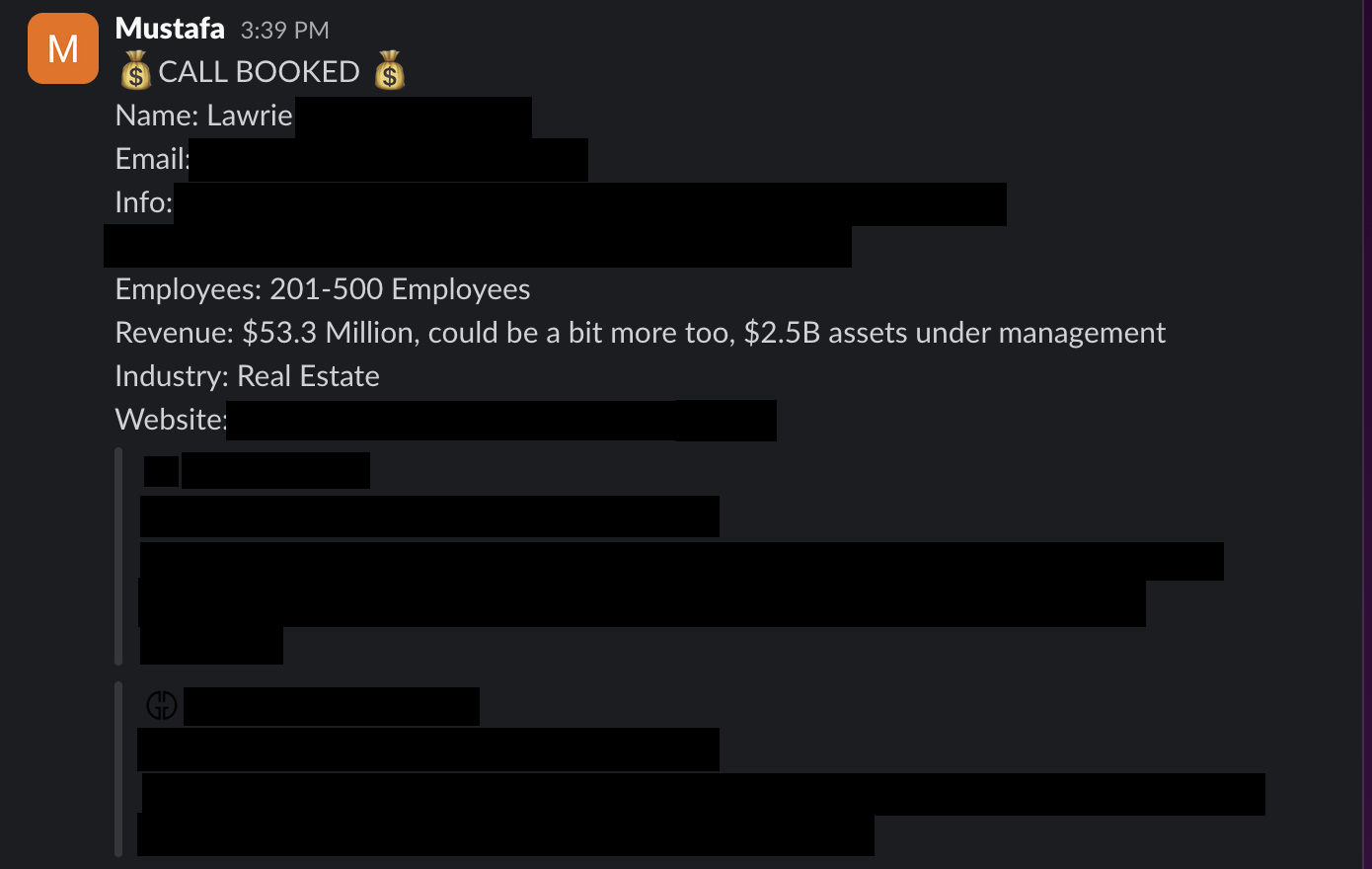 Protected booked-call notification 19