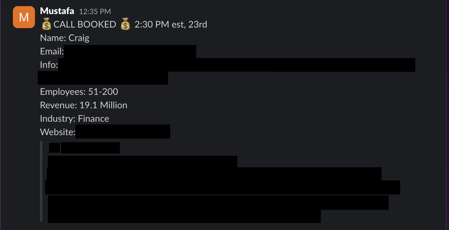 Protected booked-call notification 22