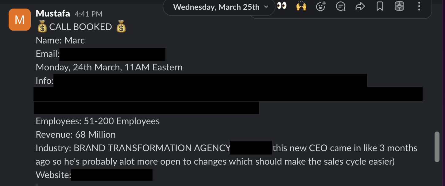 Protected booked-call notification 24