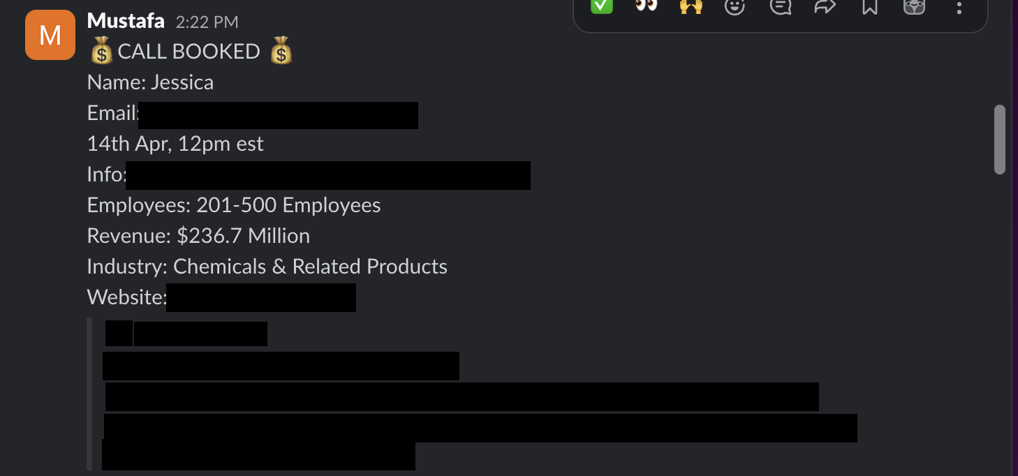 Protected booked-call notification 25